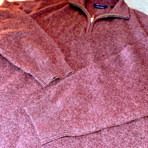 100% Pure Cashmere Men’s Alan Flusser Size Large Half Zip Sweater - Picture 5 of 5